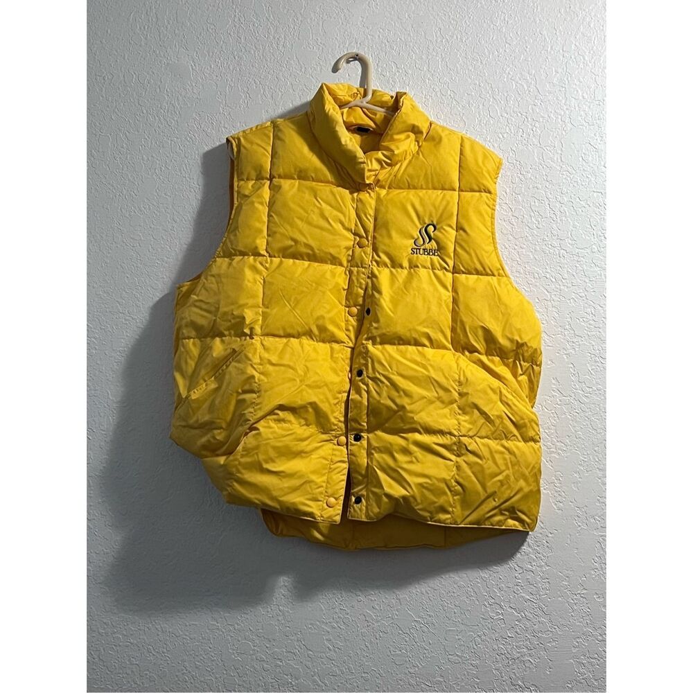 Lands End Yellow Down puffer vest jacket XL‎ snow ski